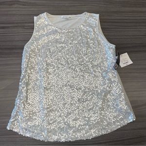 BNWT silver sequin shirt Liz Claiborne size Large